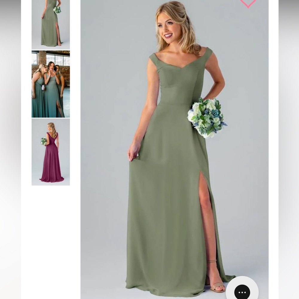 Elegant Green Evening Gown, Kennedy blue Moss bridesmaid dress